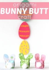 Easy origami bunny butt Easter craft