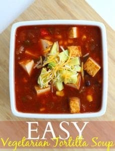 Easy vegetarian tortilla soup recipe