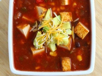 Easy vegetarian tortilla soup recipe