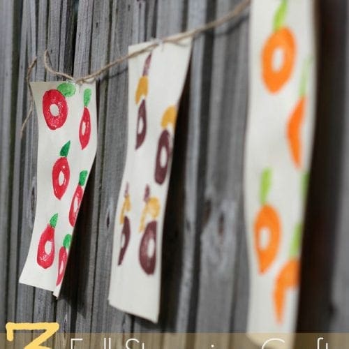 Fall stamping crafts with pool noodles