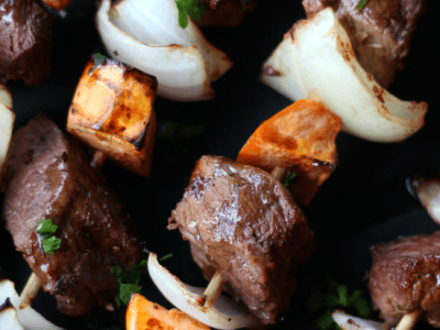 Fall steak kabobs apple cider marinade