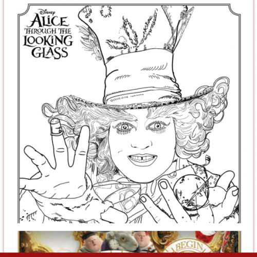 Free Alice through the looking glass coloring pages