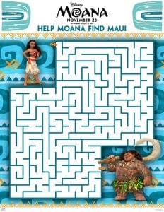 Free Moana coloring sheets