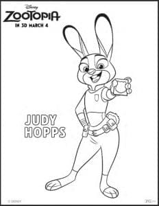 Free Zootopia coloring sheets activities