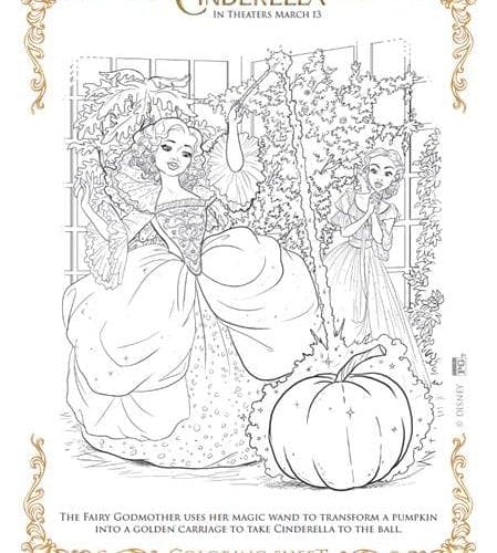 Free Cinderella printable coloring sheets