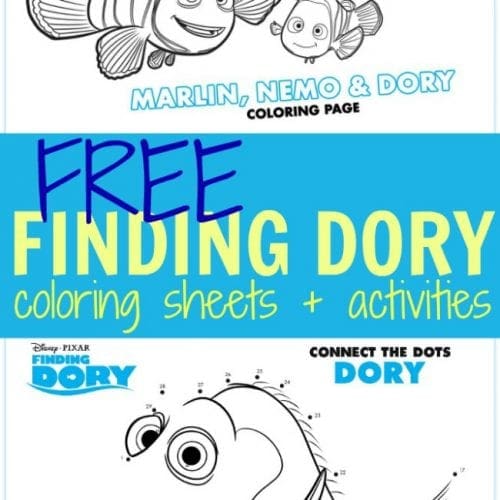 Free finding Dory coloring sheets kids activities