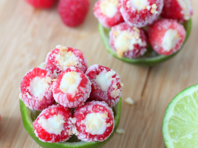 Frozen key lime raspberry bites