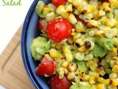 Grilled corn and avocado salad