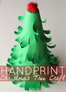 Handprint Christmas tree craft