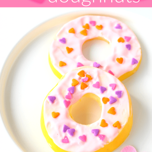 Healthy apple doughnuts for valentines day