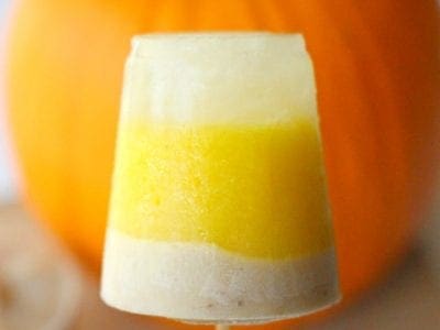 Healthy candy corn inspired popsicles
