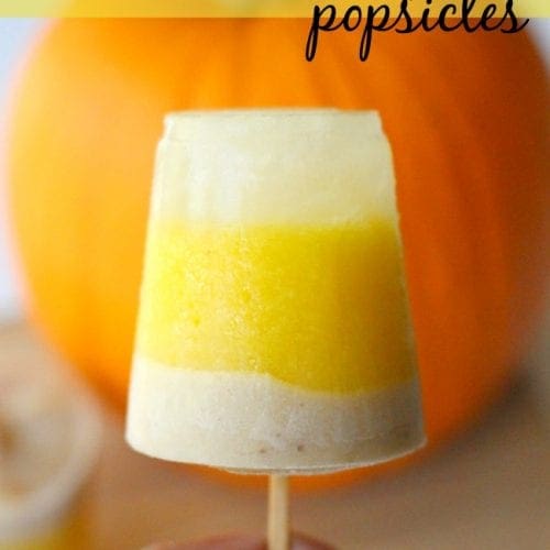 Healthy candy corn inspired popsicles