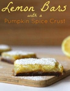 Lemon bars with a pumpkin spice crust
