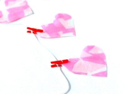 Mosaic heart Valentine's day banner kids craft