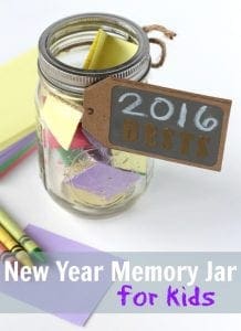 New year memory jar for kids