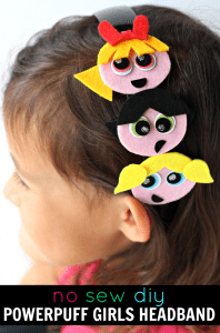 No sew powerpuff girls headband diy