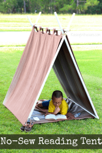 No sew reading tent for kids
