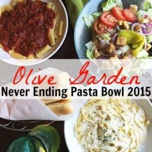 Olive garden never ending pasta bowl 2015