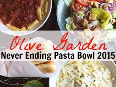Olive garden never ending pasta bowl 2015