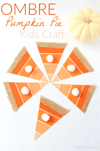 Ombre paint chip pumpkin pie craft