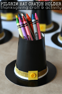 Pilgrim hat crayon holder craft