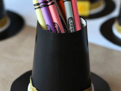 Pilgrim hat crayon holder craft