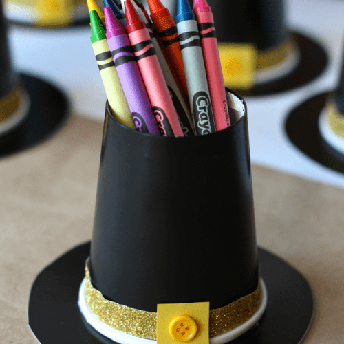 Pilgrim hat crayon holder craft