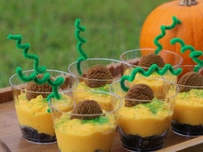 Pumpkin patch pudding cups Halloween