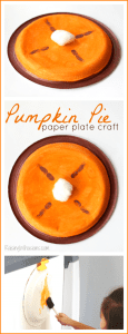 Pumpkin pie paper plate craft for preschoolers