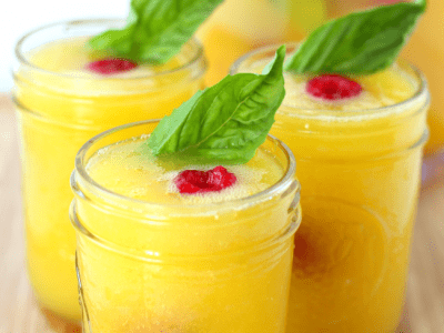 Raspberry mango basil lemonade