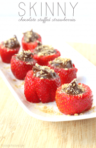 Skinny chocolate stuffed strawberries