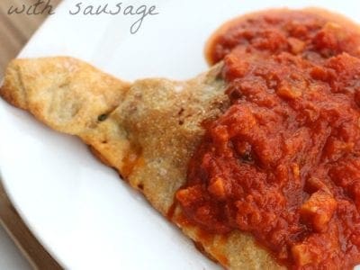 Spinach artichoke calzones with sausage