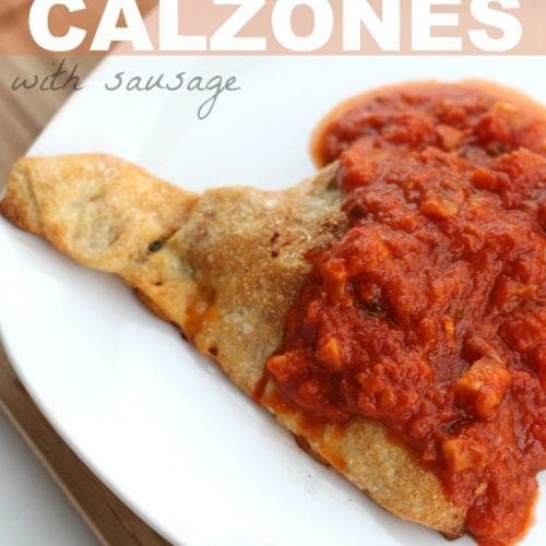 Spinach artichoke calzones with sausage