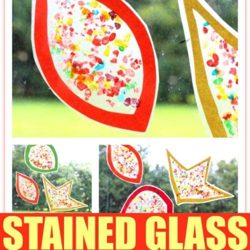 Stained glass fall leaf craft