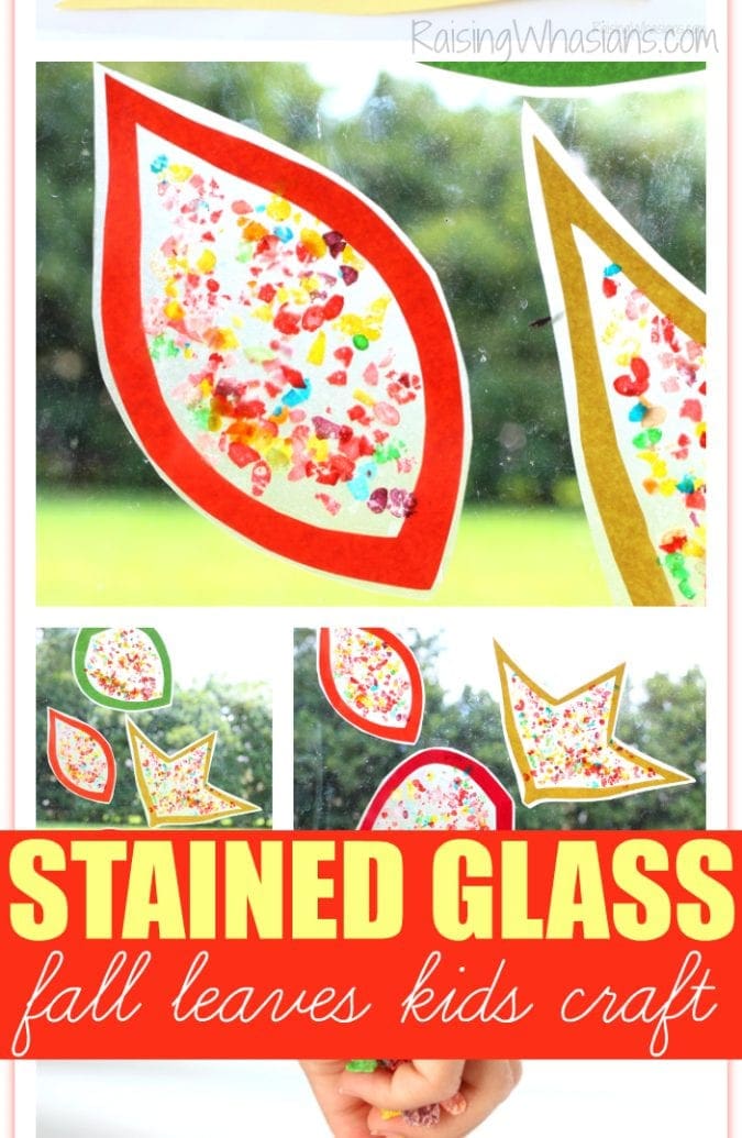 Stained glass fall leaf craft