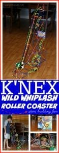 STEM building fun with K'NEX wild whiplash roller coaster