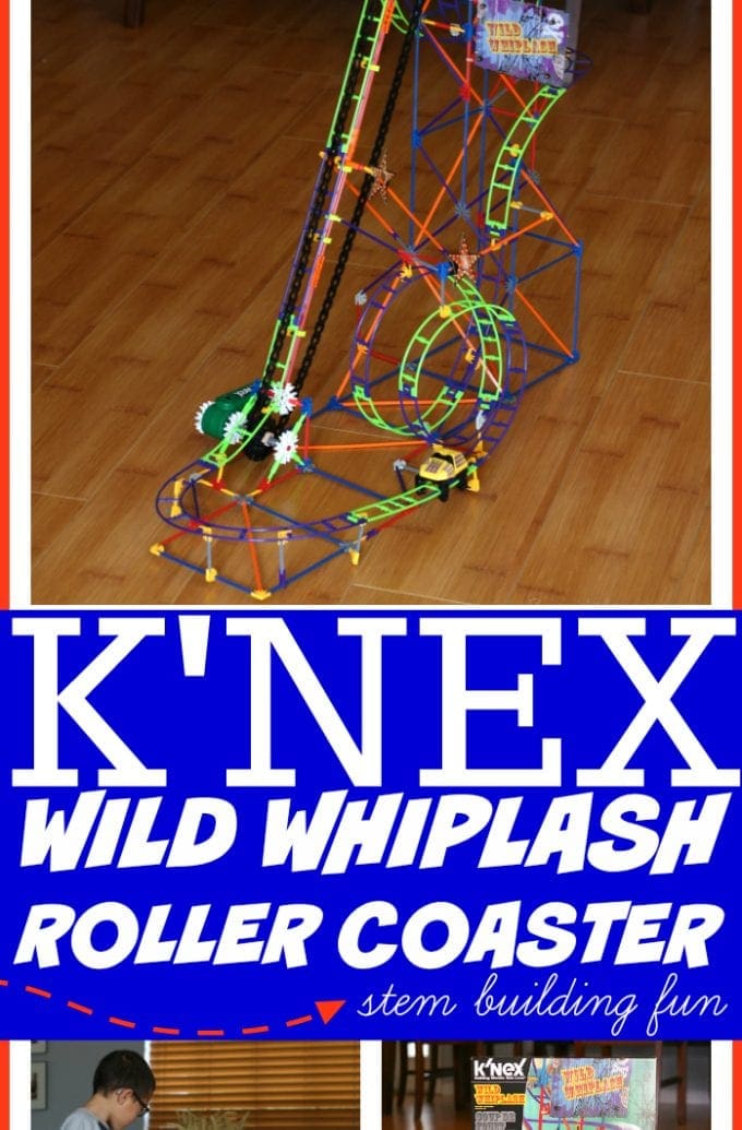 STEM building fun with K'NEX wild whiplash roller coaster