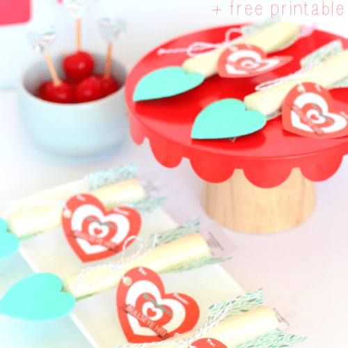 String cheese cupid arrows printable valentine
