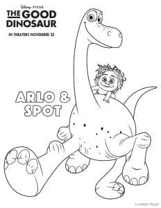 The good dinosaur free coloring sheets