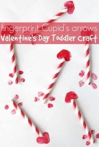 Valentine's day toddler craft fingerprint cupid's arrows