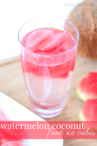 Watermelon coconut fruit ice cubes
