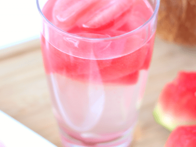 Watermelon coconut fruit ice cubes