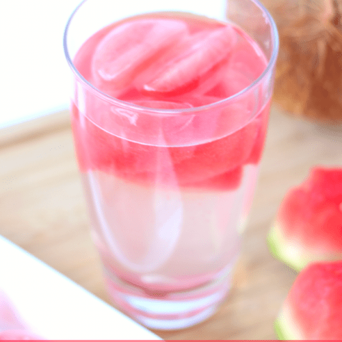 Watermelon coconut fruit ice cubes