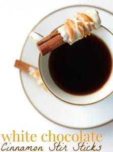 White chocolate cinnamon stir sticks
