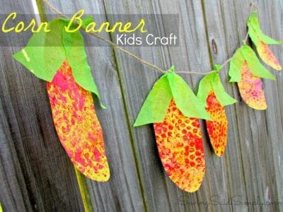 DIY corn banner kids craft