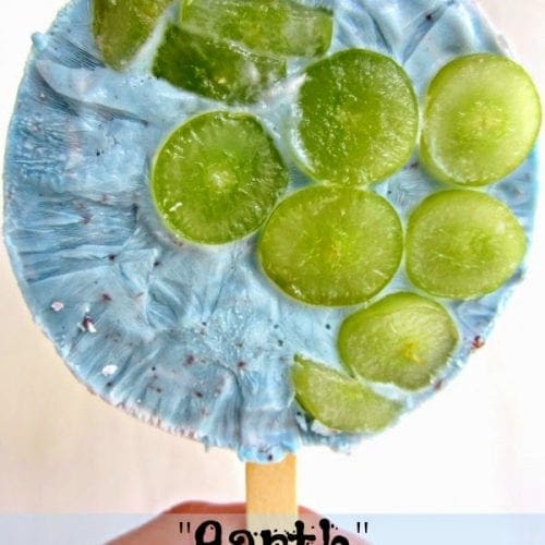 Earth frozen yogurt popsicle