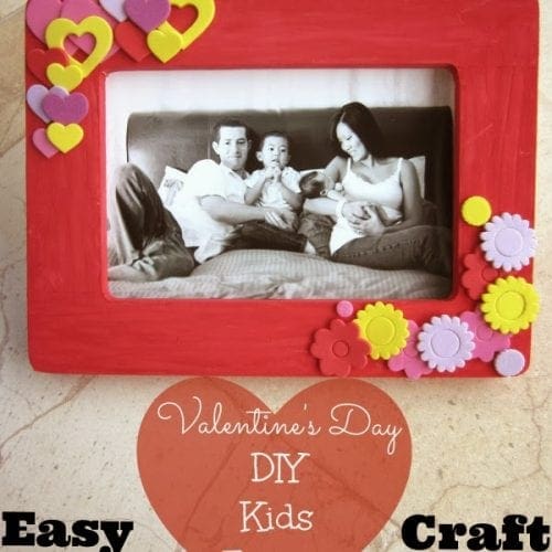 Easy Valentine's day diy kids frame