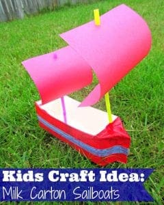 kids craft milk carton boat