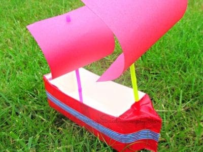 kids craft milk carton boat