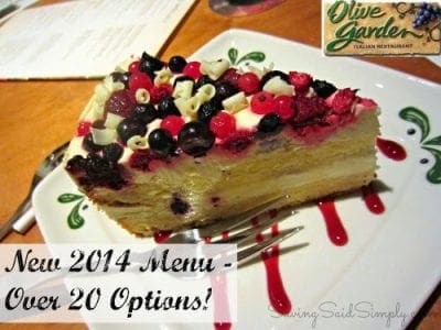 Olive garden 2014 menu